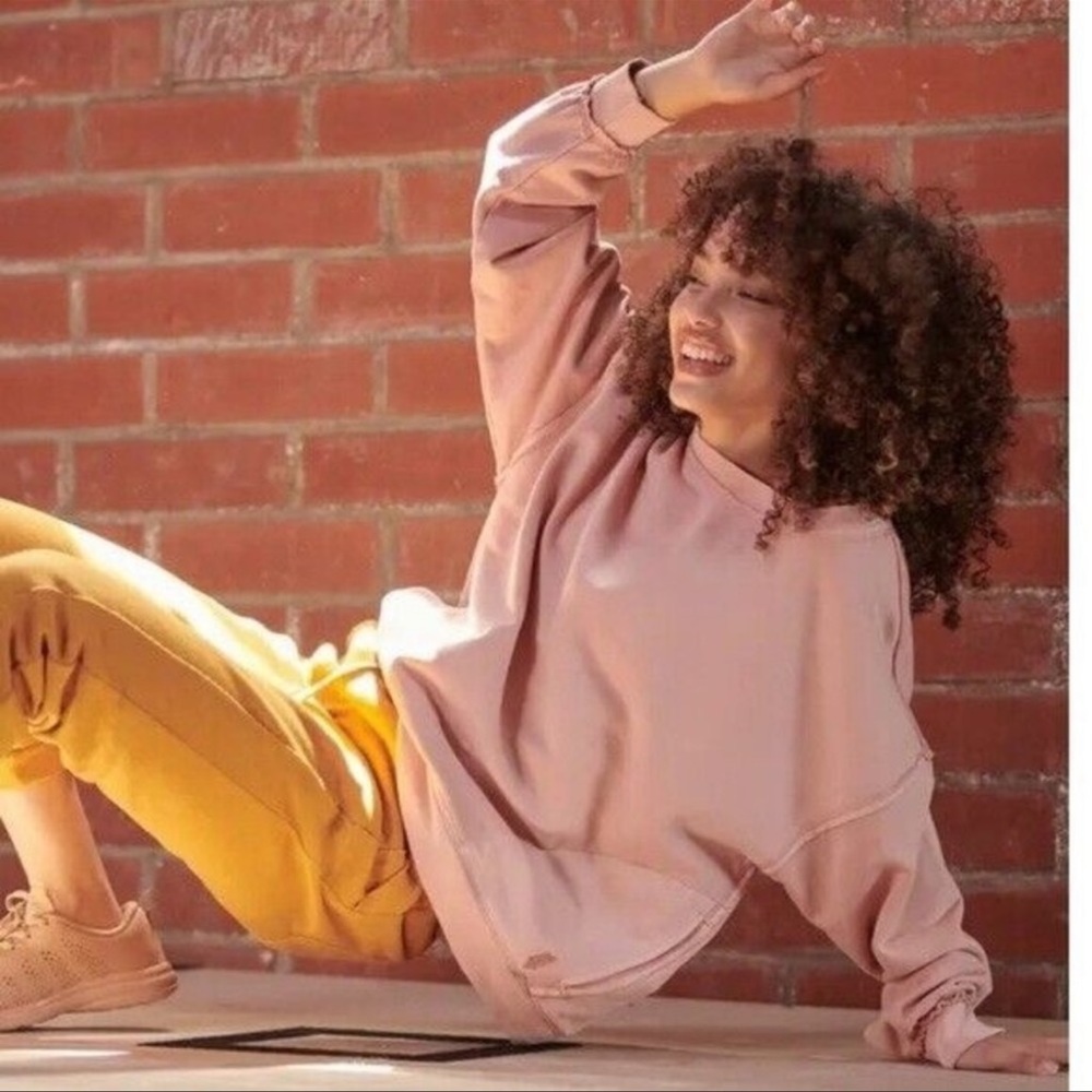 FREE PEOPLE MOVEMENT Better Days pink sweatshirt